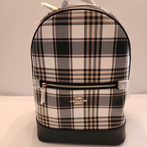 Coach Kenley Backpack with Garden Plaid Print